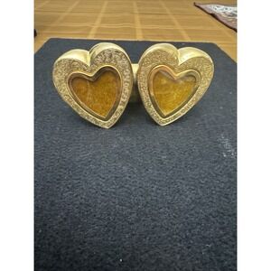 Vintage Ted Arnold Brass Heart Shape Picture Frame 4,3/4" x 2,1/2" x  1" Signed